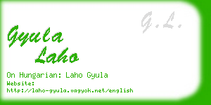 gyula laho business card